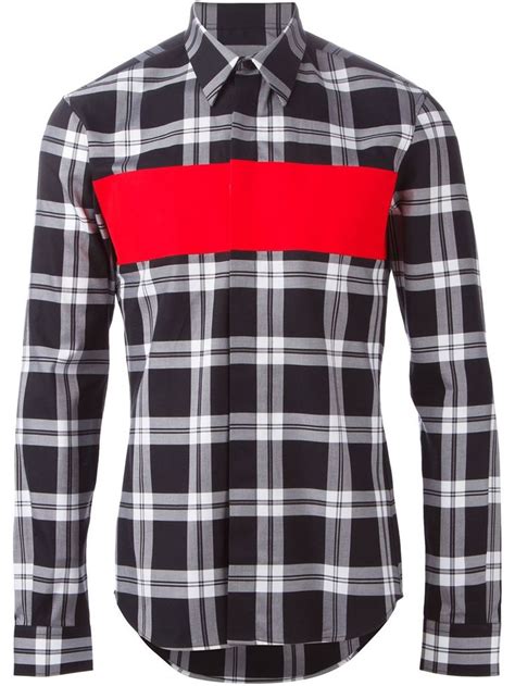 givenchy paneled plaid shirt|Givenchy Designer Shirts for Men .